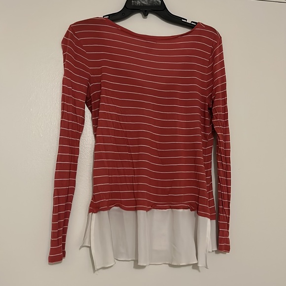 Hinge Women’s Shirt - Size small, burnt orange & white stripe - Picture 4 of 4